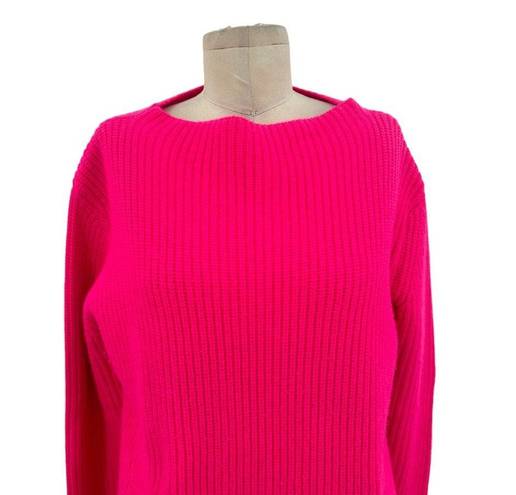 Generation Love  Sadie Cashmere & Wool Asymmetric Sweater Hot Pink Medium