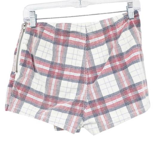 Silence + Noise Urban Outfitters Red White and Blue Plaid Corduroy Skort