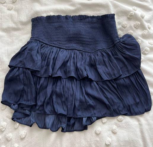 Boutique Ruffled Mini Skirt Blue