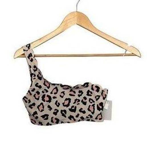 Chelsea28 NWT  Leopard Print One Shoulder Bikini Top XS