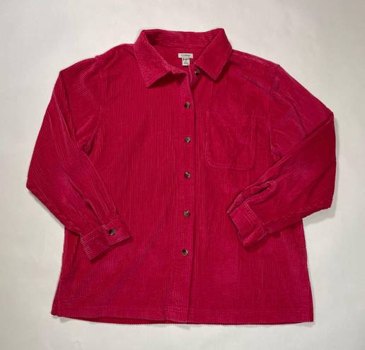 L.L.Bean  MP Fuchsia Comfort Corduroy Big Shirt Jac Jacket