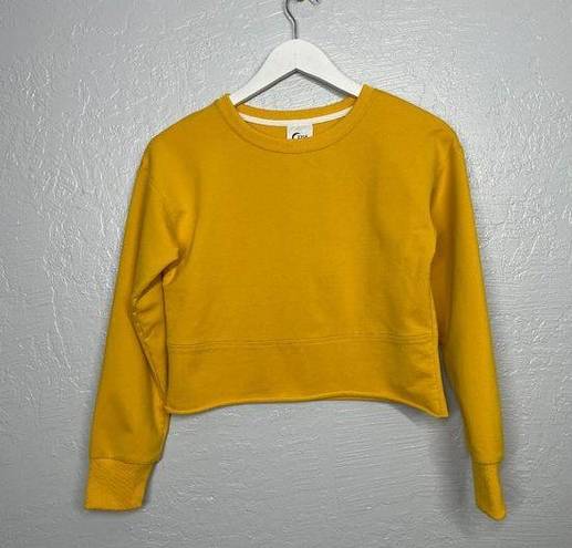 Zyia Active Women XS Marigold Yellow Cropped Sweatshirt Crew Neck Long Sleeve