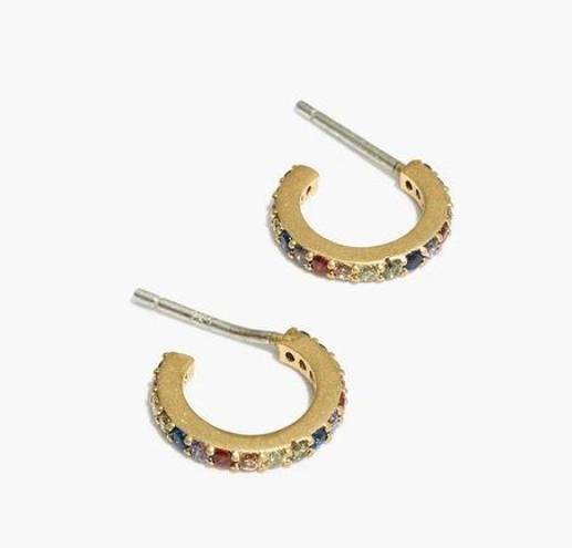 Madewell NWT  Sparkle Pavé Huggie Mini Hoop Earrings