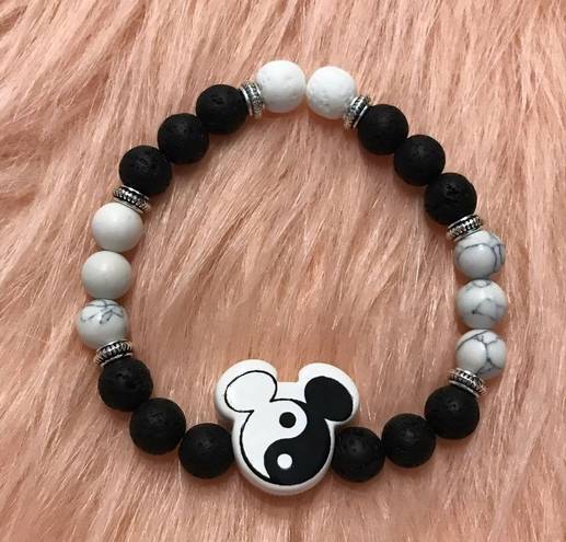 Disney Donald Duck & Mickey Yin Yang Lava Bead Friendship Bracelet Set