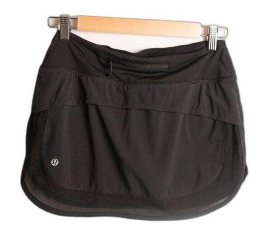 Lululemon  Hotty Hot skort skirt short mesh black size 4