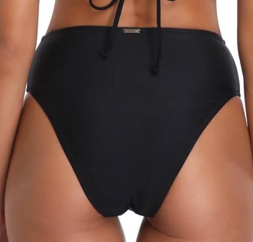 Relleciga  Bikini Bottom Black High Cut High Waisted Swim Bottom Sz S NWT