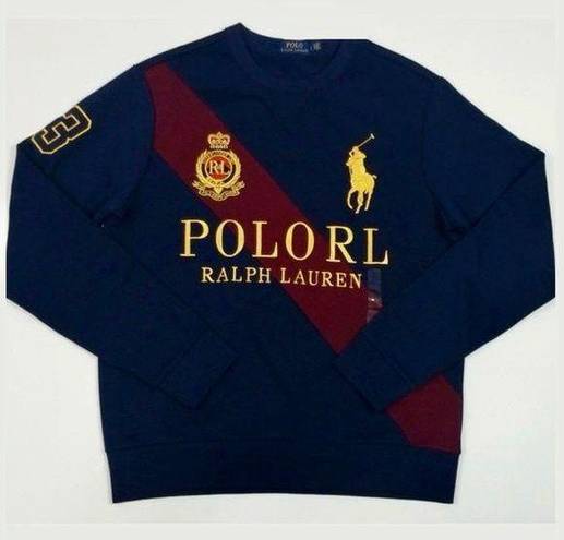 Polo  Ralph Lauren Royal Crest Big Pony Sweatshirt in Navy Blue & Maroon