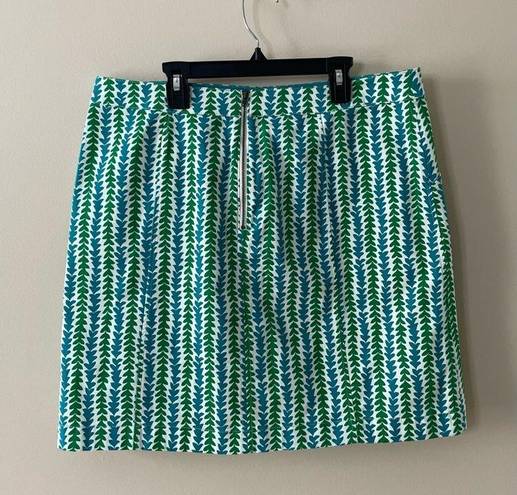 Petal BODEN Rich Emerald  Arrow Striped Pocket Cotton Skirt Size 10