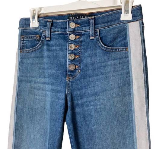 Veronica Beard  Debbie Skinny High Rise Stripe Jeans in Beacon Size 25 NWT