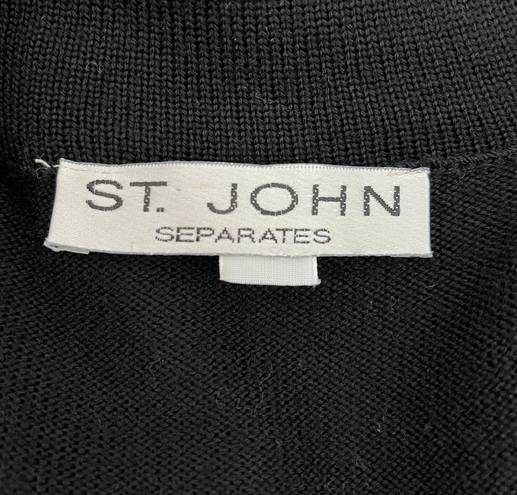 St. John Black Wool Piano Turtleneck Dress