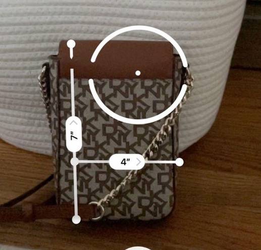 DKNY  Flap Phone Purse & Wallet - Brown/Beige Signature Design - New Condition