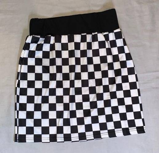 Checkered Skirt Black