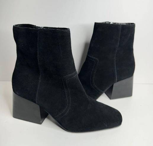 Blondo  Boots Size 9.5 Black Suede Waterproof Sadie Ankle Booties Block Heel NEW