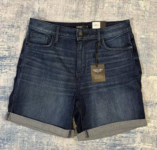 Simply Vera, Vera Wang NWT! Simply Vera Wang High Waisted Roll Cuff Bermuda Denim Shorts Size 12