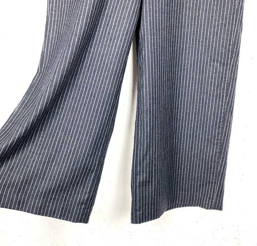 Madewell  Womens Bryant Wide Leg Pinstripe Trouser Pants Pull On Grey Size Large