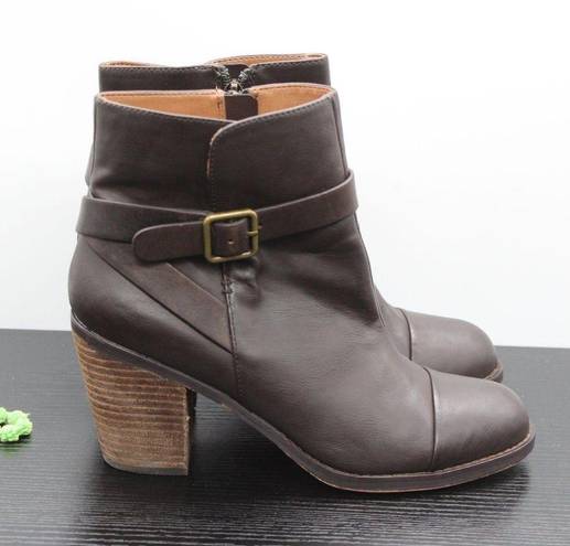 The Loft Anne Taylor Women's Brown Leather Buckle Boot