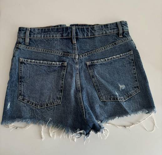 ZARA women's Hi Rise Button Fly Cutoff Fray Hem Festival Jean Shorts