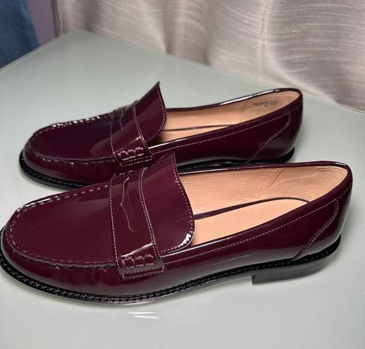 Ann Taylor GATHERED SEAM PATENT PENNY LOAFERS