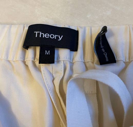 Theory Linen Cargo Pants Size M Cream White