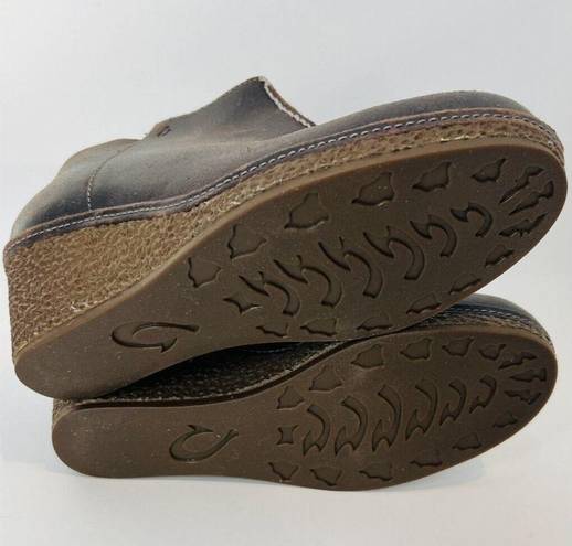 Olukai  Wedge Women's Ankle Booties Humu Size‎ 7 Brown Leather