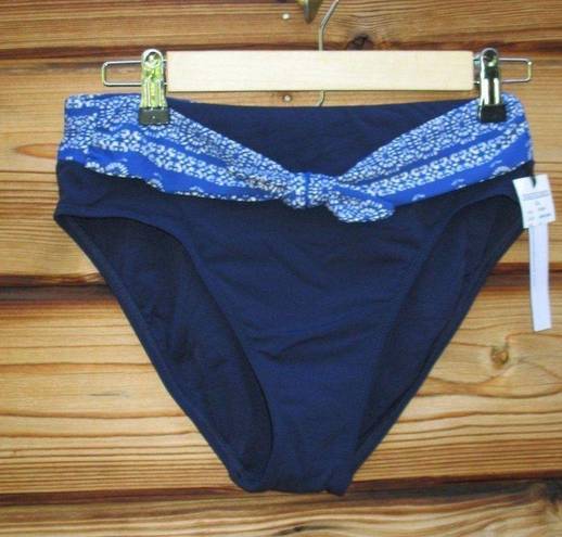 Robin Piccone NWT  Blue Bandana High Waist Bikini Bottoms M