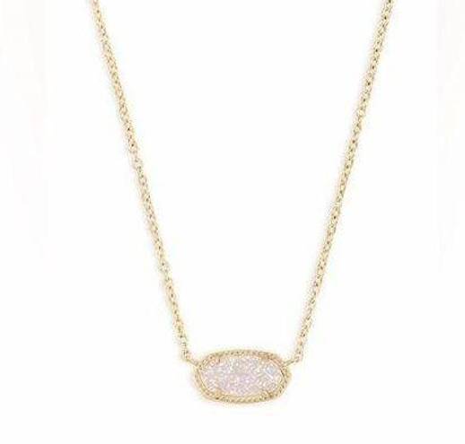 Kendra Scott Elisa Gold Pendant Necklace in Iridescent Drusy