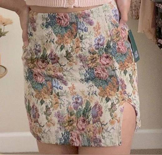 Wild Fable  Floral Tapestry Mini Skirt