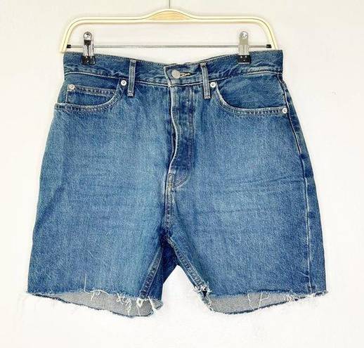 Everlane  Womens Shorts Denim The Rigid Way-High Organic Cotton Medium Wash 27