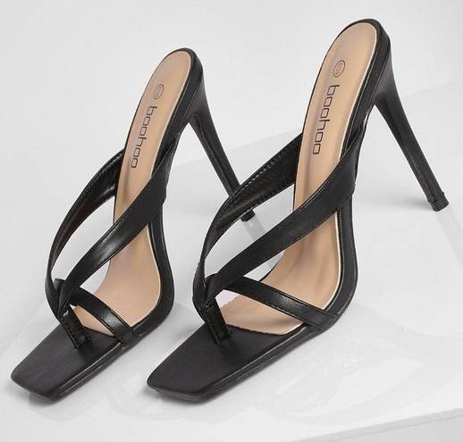 Boohoo  black TOE POST BASIC MULE heels