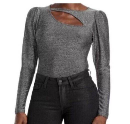 n:philanthropy Womens Size M  Delia Black Silver Metallic Top NWT