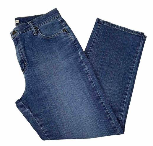 Lee Relaxed Straight Leg At The Waist Jeans Size 12 Short Blue High Rise