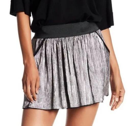 Zadig & Voltaire  Pleated Mini Skirt Jaffar Silver Size Medium 38