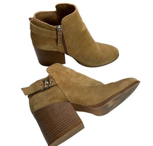 Pull & Bear  Chunky Heeled Zip-up Suede Booties