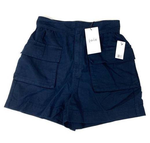 Joie  | Cotton Linen Navy Midnight Hemlock High Waist Shorts