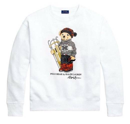 Polo Ralph Lauren -  Bear sled by Ralph Lauren RARE white crewneck