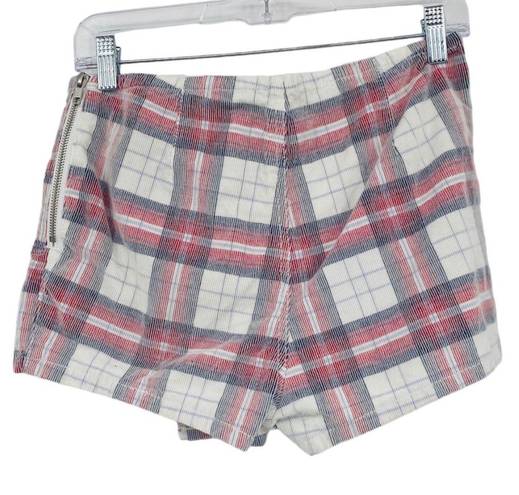 Silence + Noise Urban Outfitters Red White and Blue Plaid Corduroy Skort