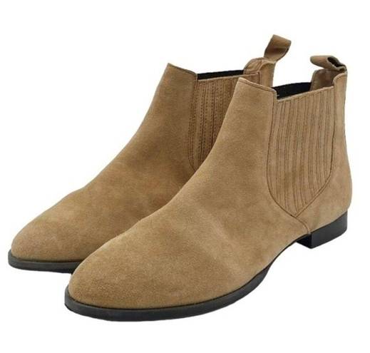 Jack Rogers  Pippa Suede Chelsea Boot Oak Leather Pull-On Bootie Women’s Size 9