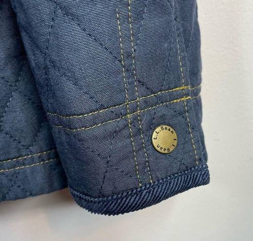 L.L.Bean  Quilted Chambray Equestrian Riding Field Jacket Barn Blue Womens S