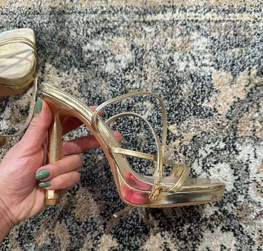 Meshki Gold Heels