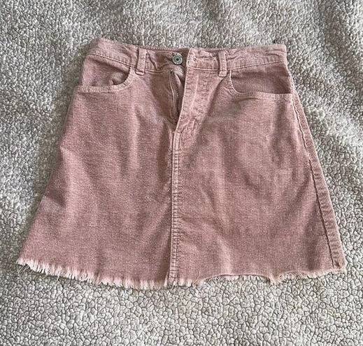 Brandy Melville Corduroy Pale Pink Skirt