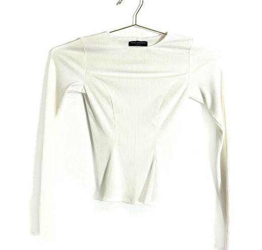 Naked Wardrobe  White Seam Snatched Top Size XS