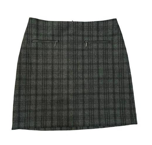 Katherine Barclay  black & gray plaid knit pencil skirt size 6