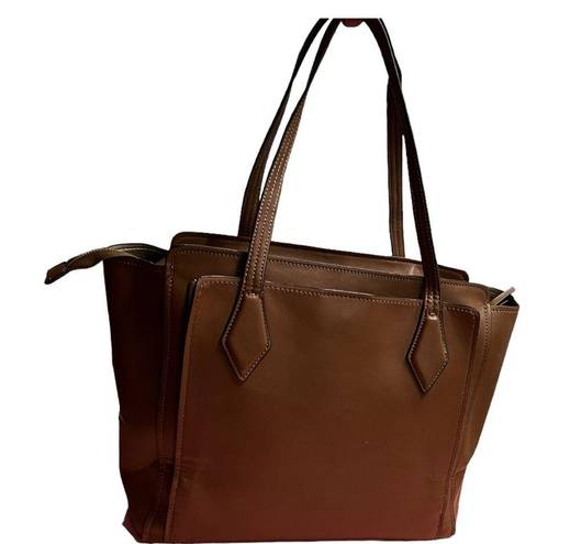 Nine West  Chelsea Three Compartment Tote Brown Cognac Handbag