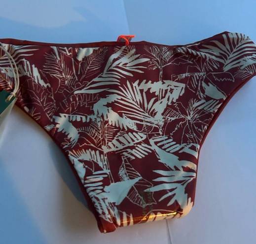 Maaji  NEW red floral, red reversible bikini bottom, small, sustainable material