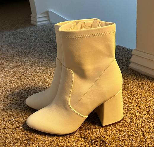 Madden Girl White High Heel Boots