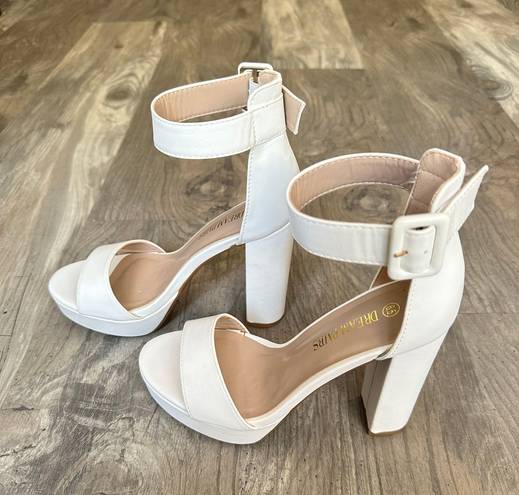 White Platform Heels Size 6.5