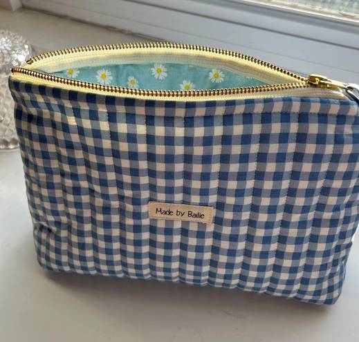 Handmade Quilted Makeup/Toiletry Bag Blue