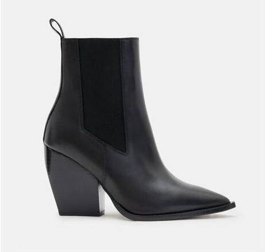 ALLSAINTS  Ria leather Wedge Chelsea Boot in Black size 6