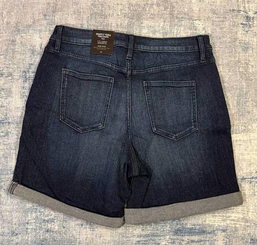 Simply Vera, Vera Wang NWT! Simply Vera Wang High Waisted Roll Cuff Bermuda Denim Shorts Size 12