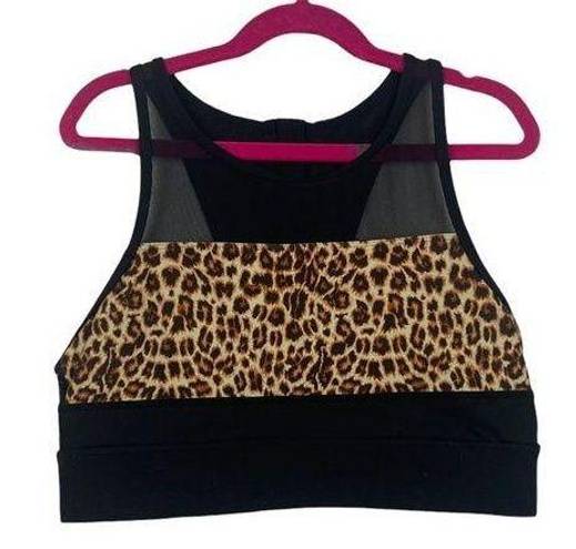 Zyia  Active womens medium sports bra cheetah animal mesh workout gym lulu athlet